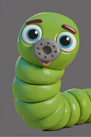 The inchworm from ABC Animals A to Z — an animal for the letter I