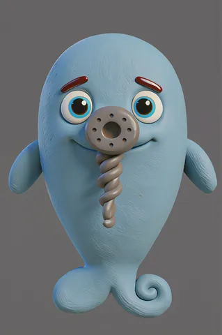 The narwhal from ABC Animals A to Z — an animal for the letter N