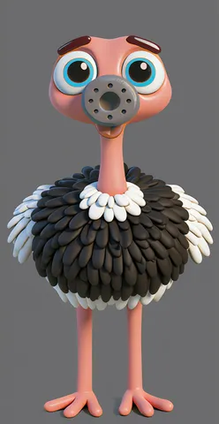 The ostrich from ABC Animals A to Z — an animal for the letter O