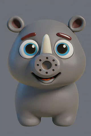 The rhino from ABC Animals A to Z — an animal for the letter R
