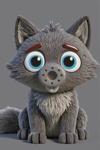 The wolf from ABC Animals A to Z — an animal for the letter W