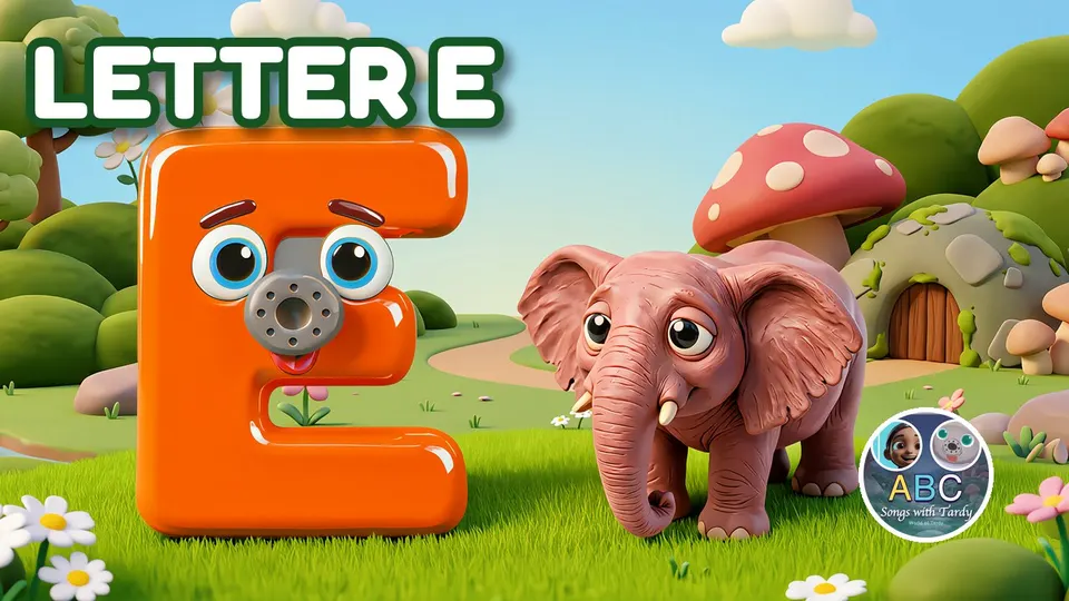 E is for Elephant — letter E song for kids