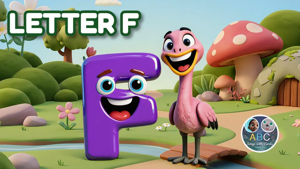 F is for Flamingo — letter F song for kids